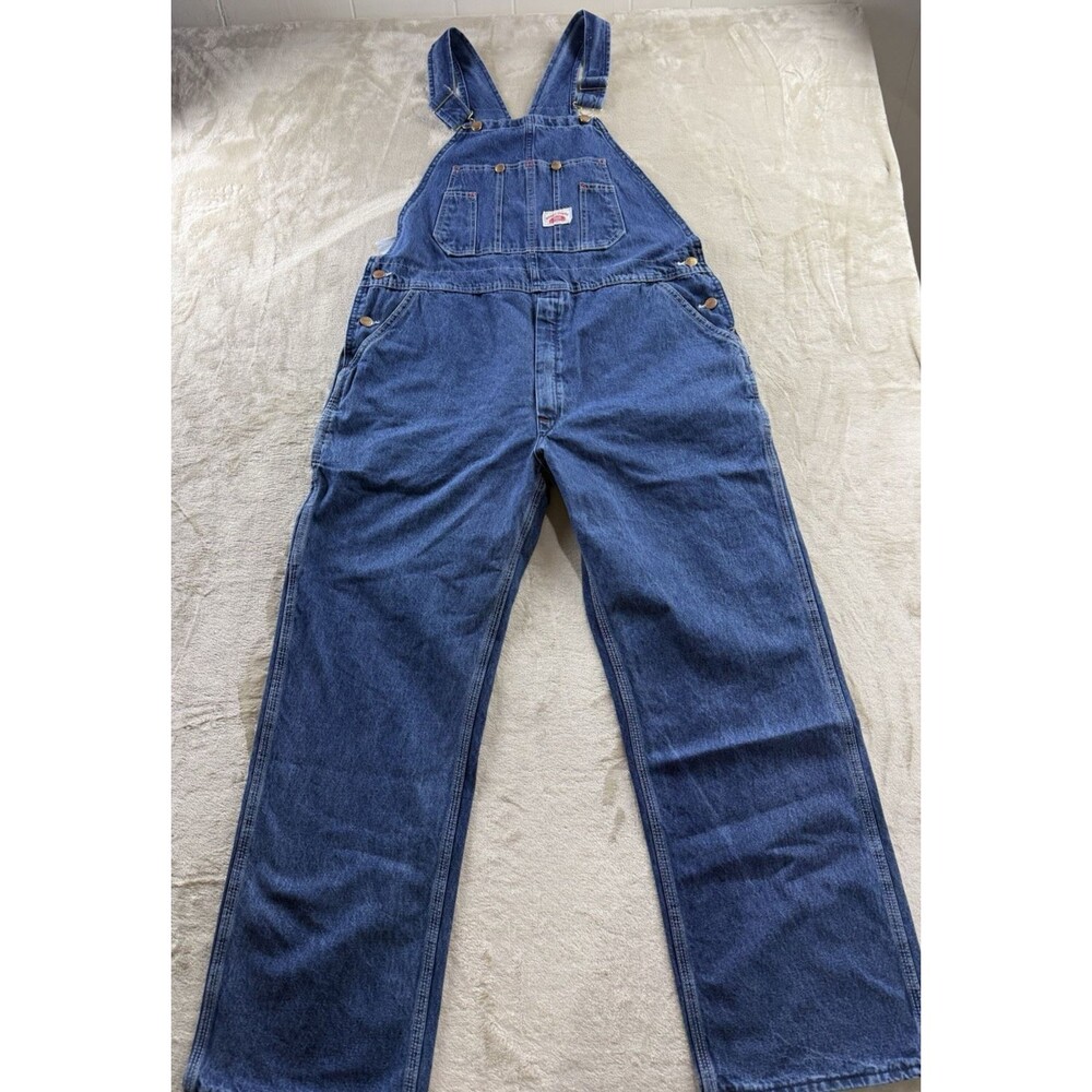 NWT Round House Denim Overalls Men's 40X30 Farmers Truckers Bibs USA Made